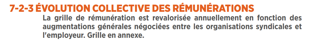 évolution collective des rémunérations