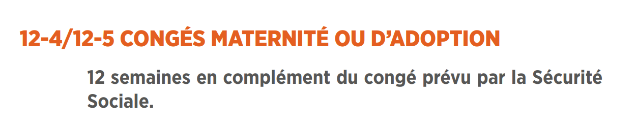 congés maternité ou d'adoption