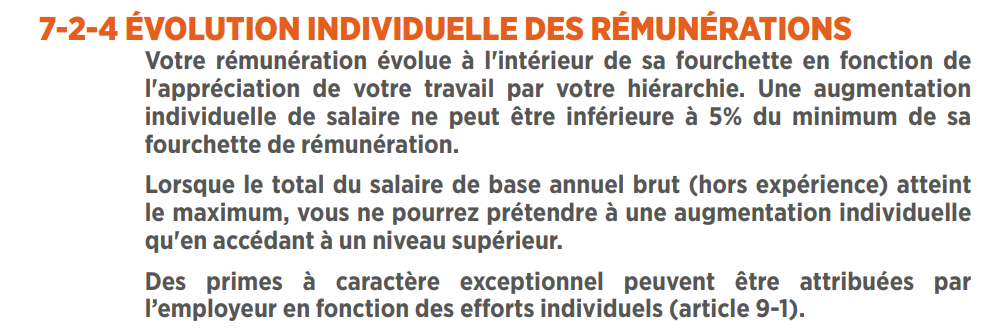 évolution individuelle des rémunérations