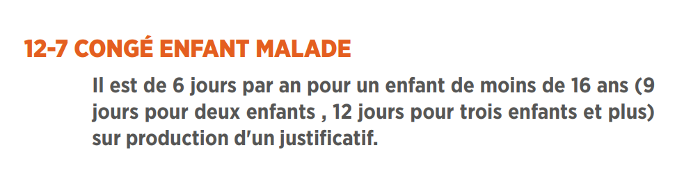 congé enfant malade