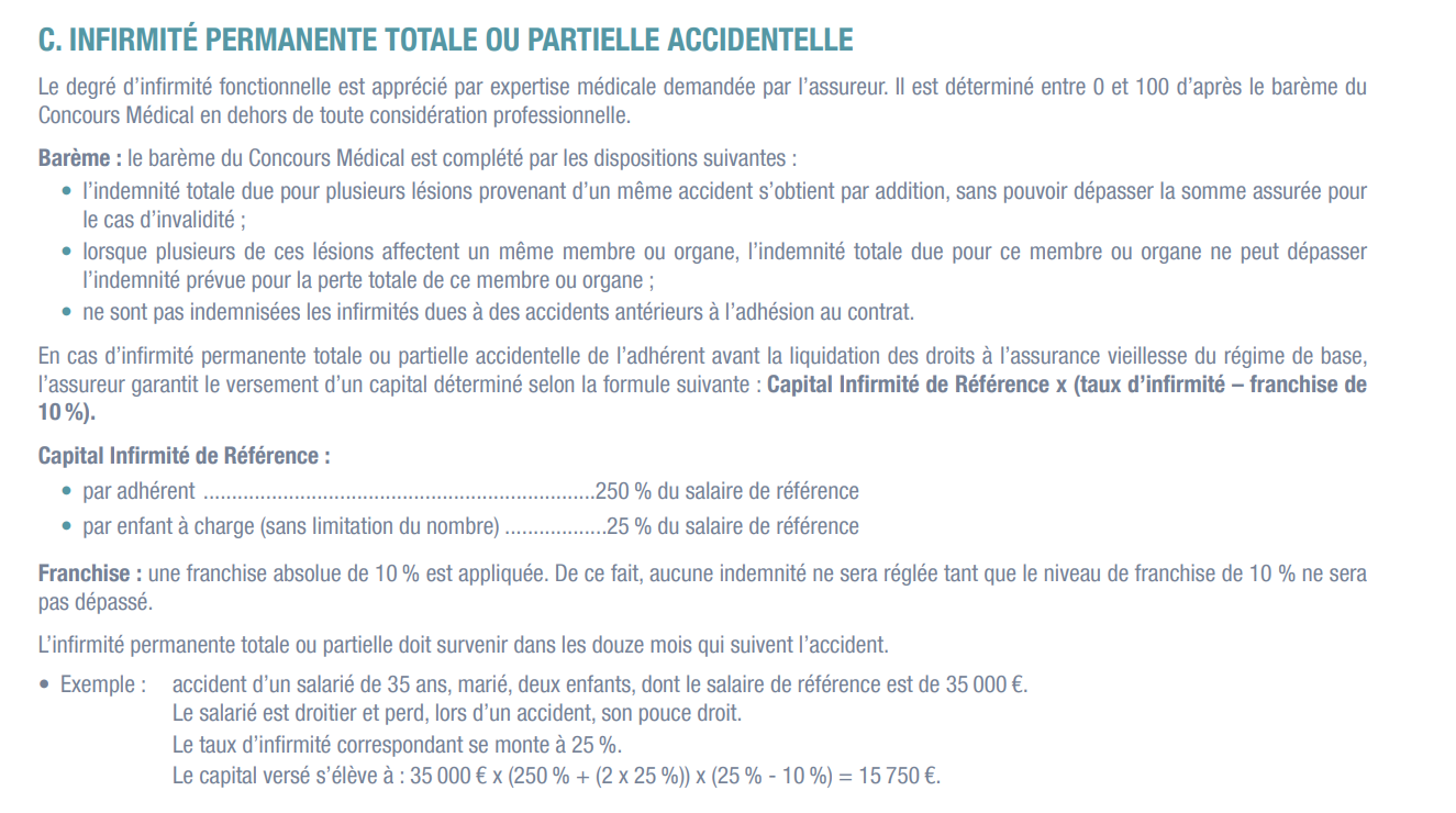 INCAPACITE PERMANENTE TOTALE OU PARTIELLE ACCIDENTELLE